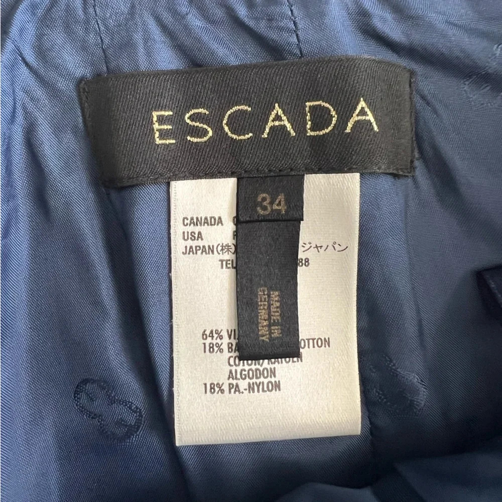 Escada pencil skirt with flared hem. Blue tweed. - Picture 5 of 9